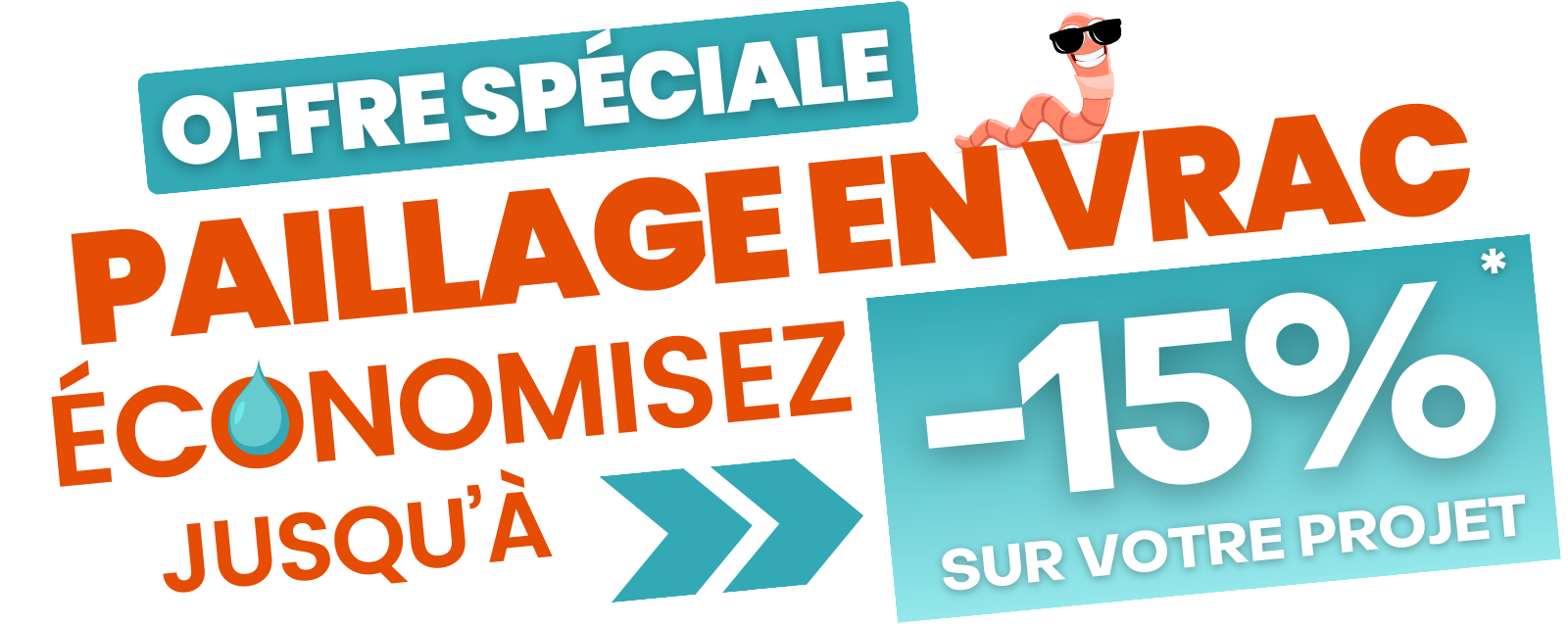 Achat simultané paillage + geotextile + bordure = jusqu'à -15% sur votre projet